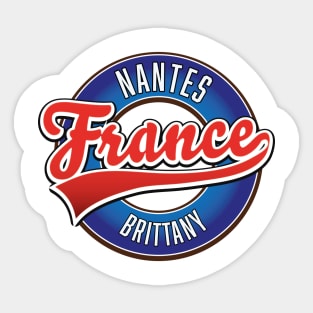 Nantes Brittany France retro logo Sticker